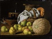 Luis Eugenio Melendez Still Life with Melon and Pears oil painting